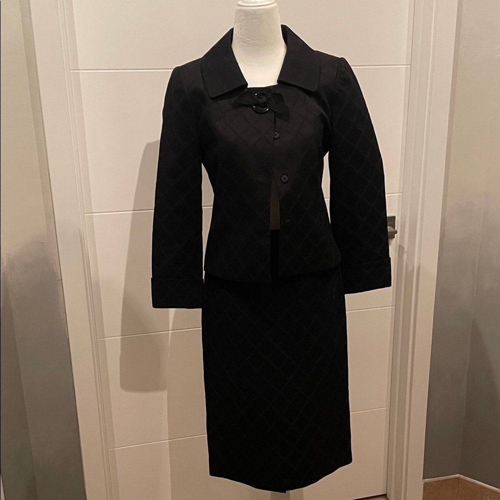 Classic Black Two-Piece Skirt Suit